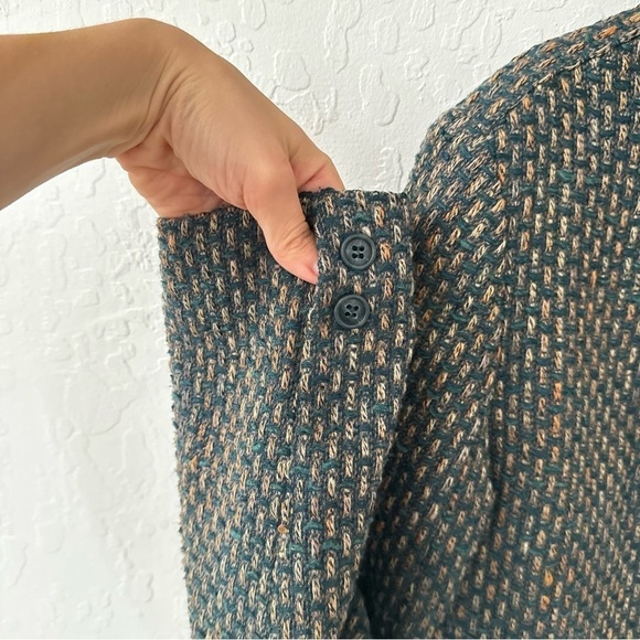 Vintage Chester Weinberg Green Multicolor Woven Stitch Double Breasted Blazer - Picture 9 of 14